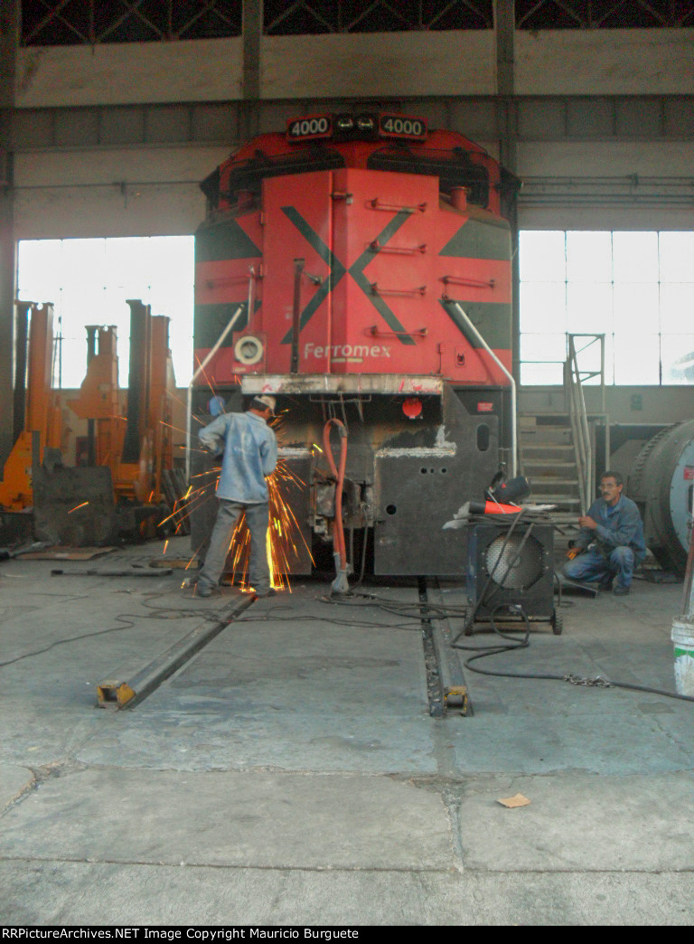 FXE SD70ACe Locomotive being repaired